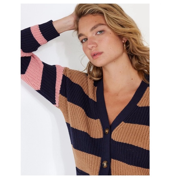 Time and Tru Women's Boyfriend Cardigan Sweater Dark Navy XXL(NWT) - Picture 3 of 3
